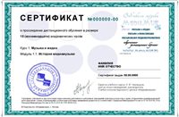 Сертификат Веб-школы музыки